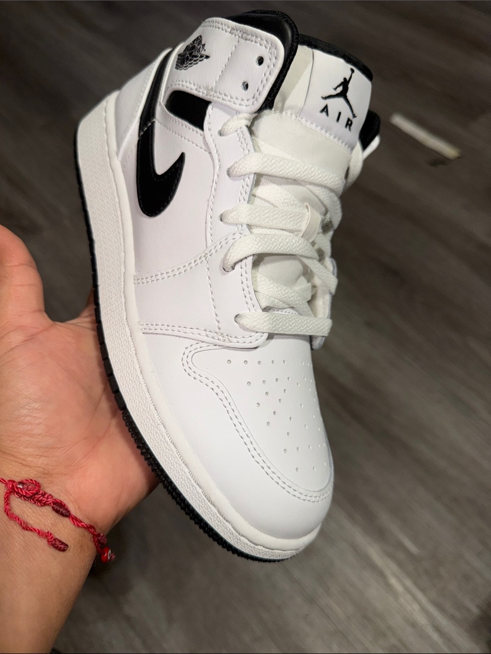 Nike Kids White and Black High-Top Sneakers